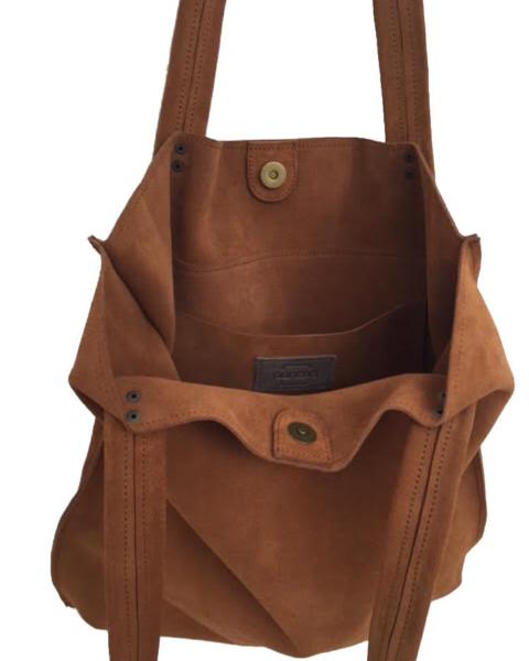Boro suede tote bag - Brown