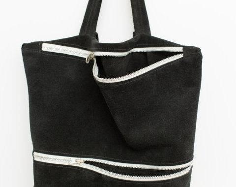Suede XL black backpack