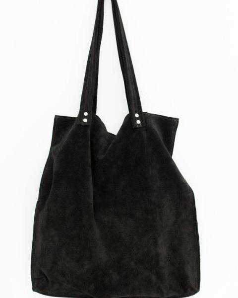 Boro suede tote bag - Black