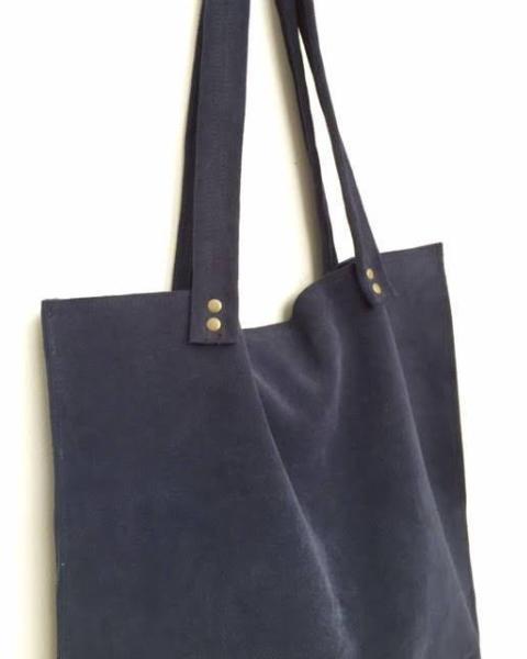 Boro suede tote bag - Blue