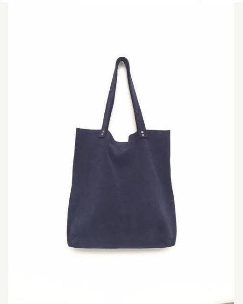 Boro suede tote bag - Blue