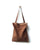 Zipper suede brown tote bag