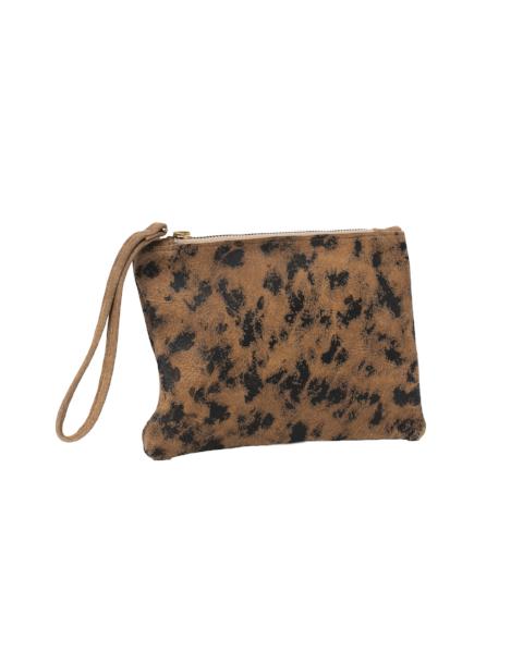 Stains brown clutch bag
