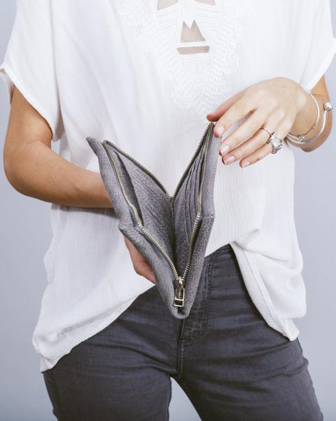 Zipper L grey wallet